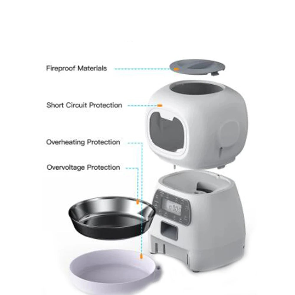 Automatic Smart Pet Feeder for Cats & Dogs - Timed Portion Control