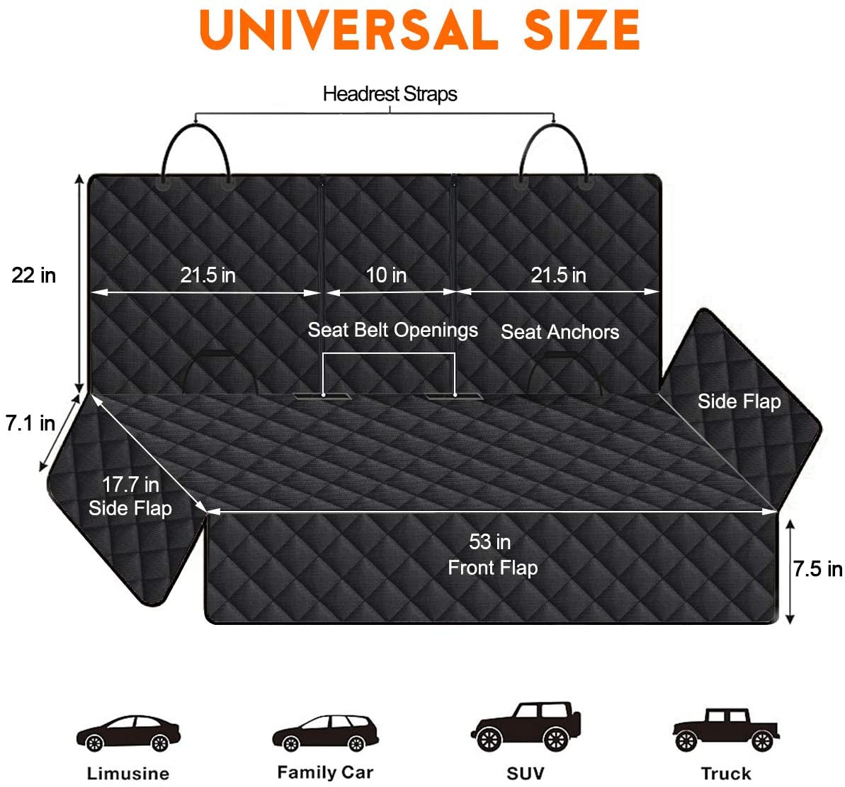 Dog Car Seat Cover - Back Seat Cover for Dogs Pet Car Seat Protector