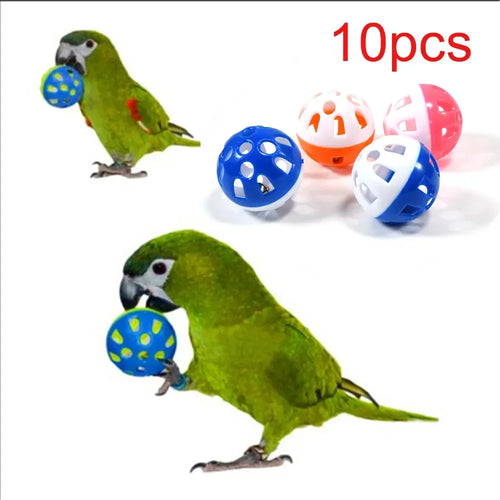 10-Piece Colorful Rolling Bell Ball Toy Set for Parakeets & Cockatiels