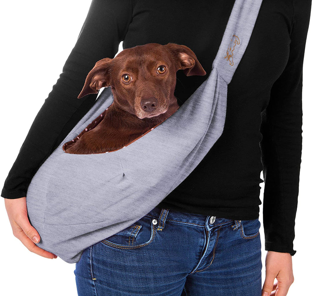 Dog and Cat Sling Carrier – Hands Free Reversible Pet Papoose Bag - Soft Pouch and Tote Design – Suitable for Puppy, Small Dogs, and Cats for Outdoor Travel