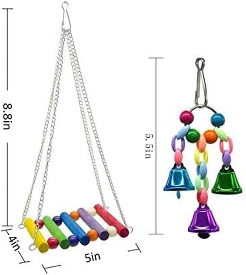 8 Pcs Parrot Toys Assortment - Hanging Cage Accessories for Parakeets & Cockatiels