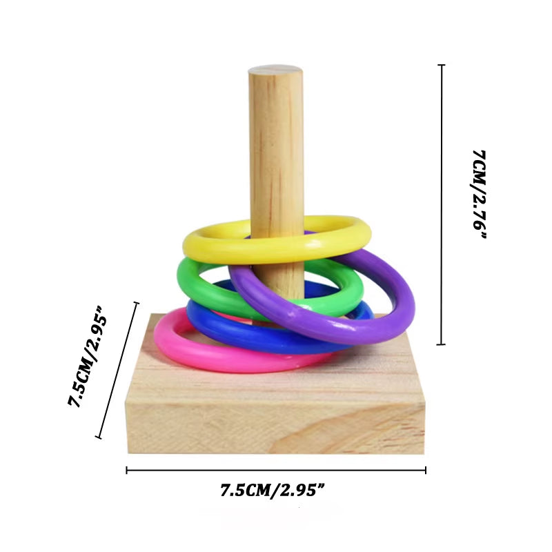 Bird intelligence Training Toy Set (Plastic Rings & Puzzle)