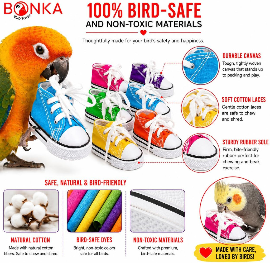 6-Piece Mini Sneaker Parrot Foot Toys & Cage Craft Set