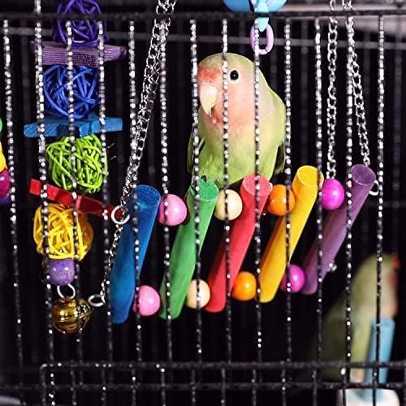 8 Pcs Parrot Toys Assortment - Hanging Cage Accessories for Parakeets & Cockatiels